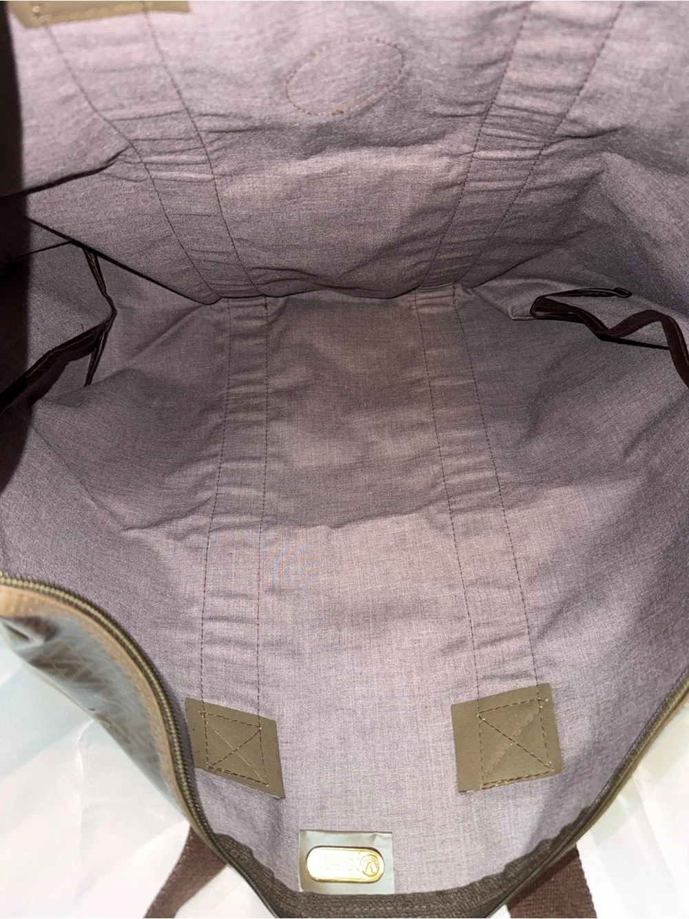 Mario Valentino Coated Canvas Large Tote Weekender Bag V Logo-with callouts - Picture 11 of 15